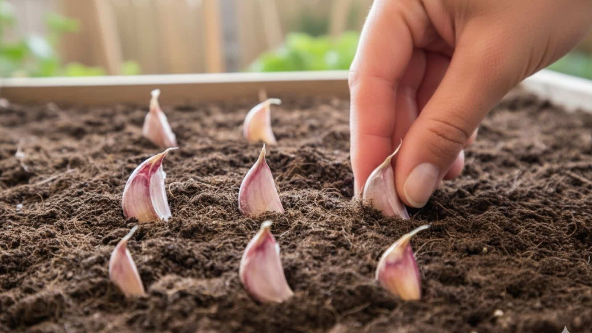 Planting garlic cloves