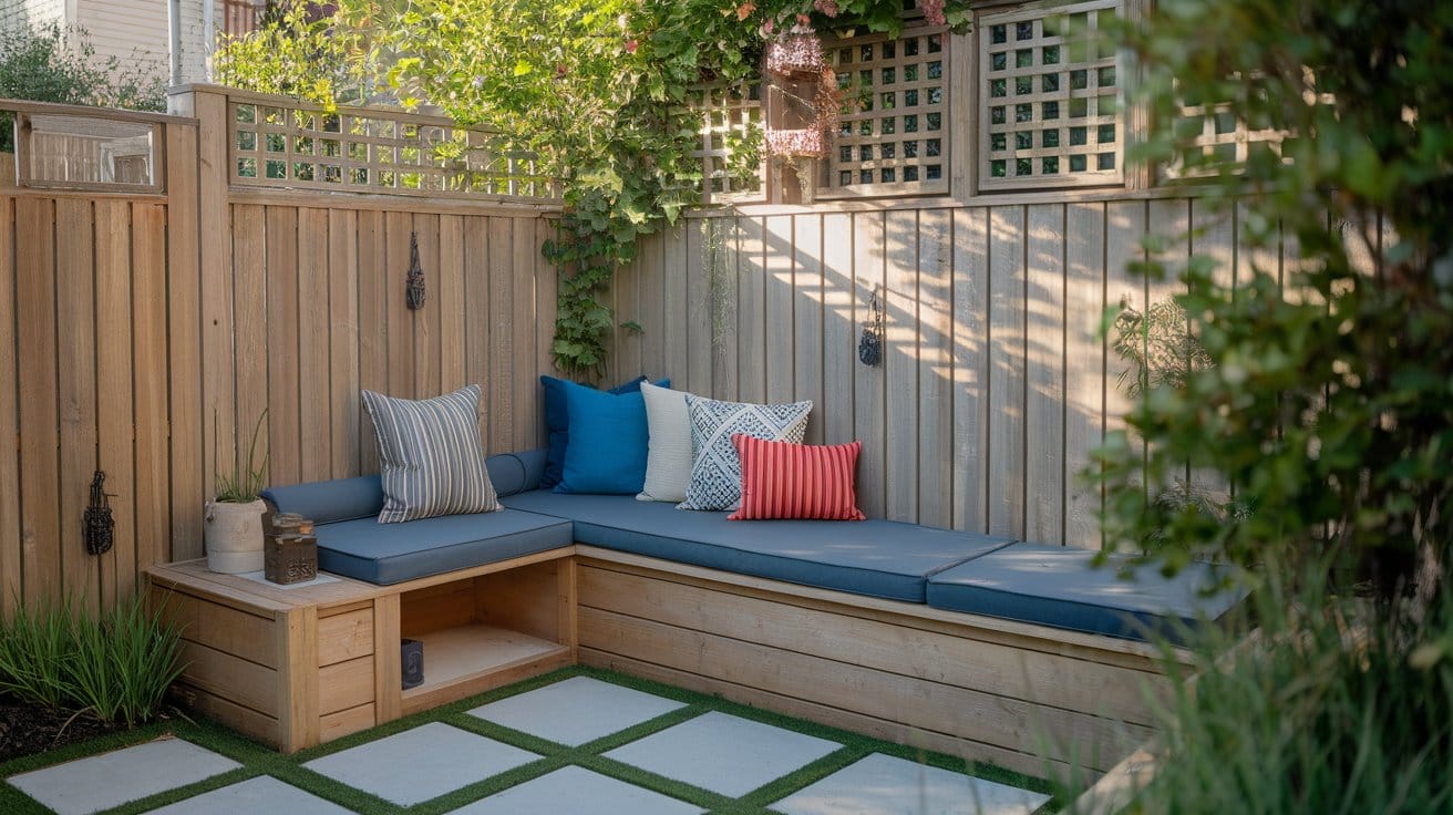 backyard built in bench
