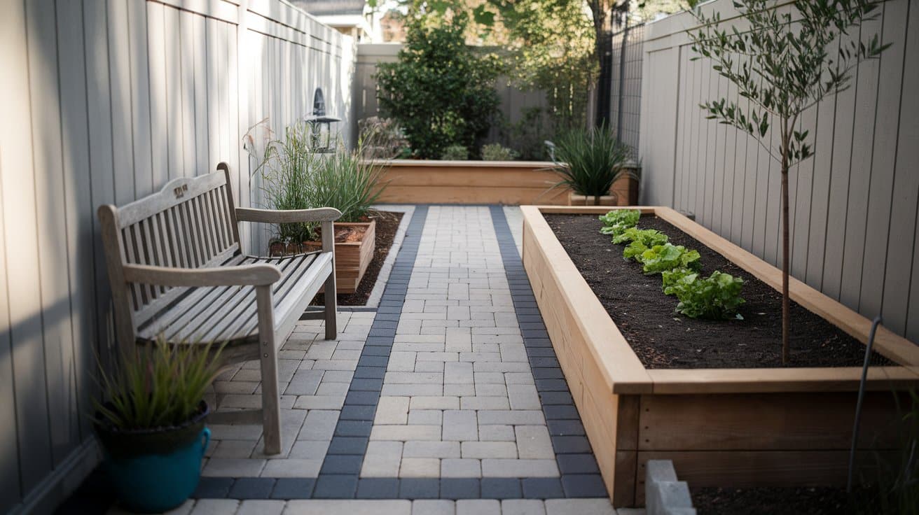 backyard paver path