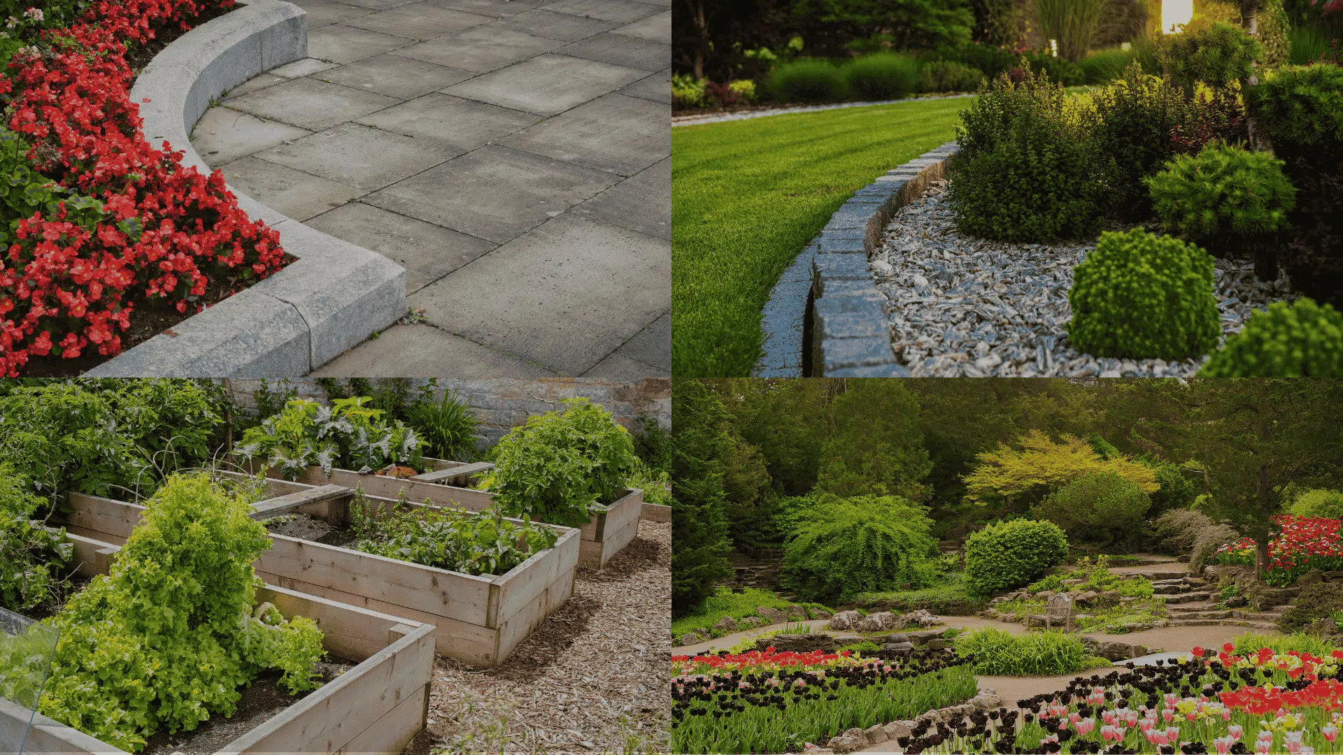 flower beds with rocks instead of mulch