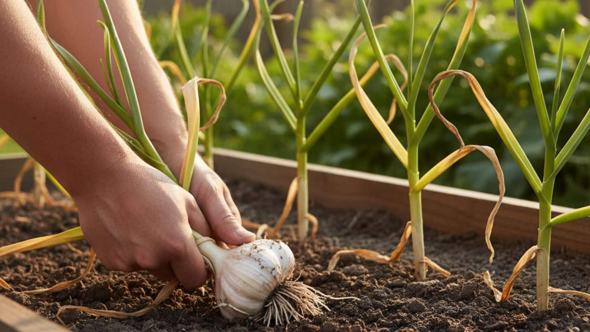 garlic harvesting