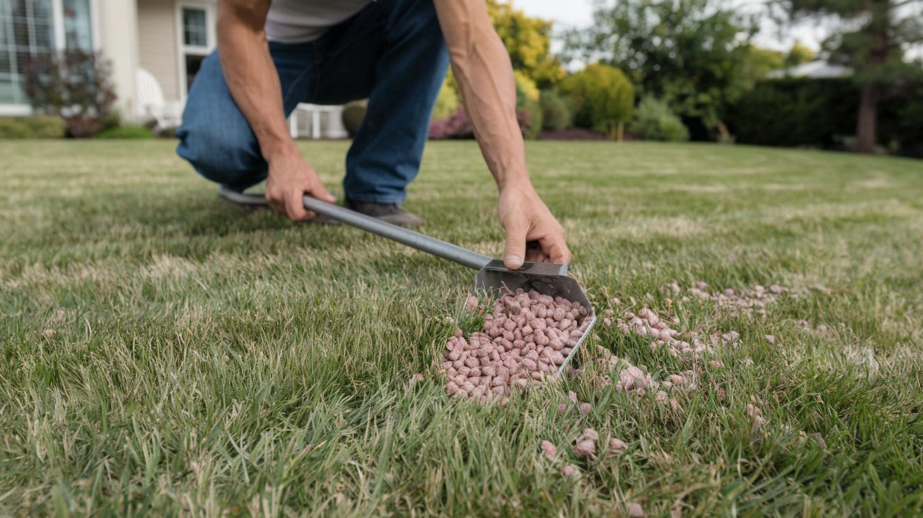 removing fertilizer granules