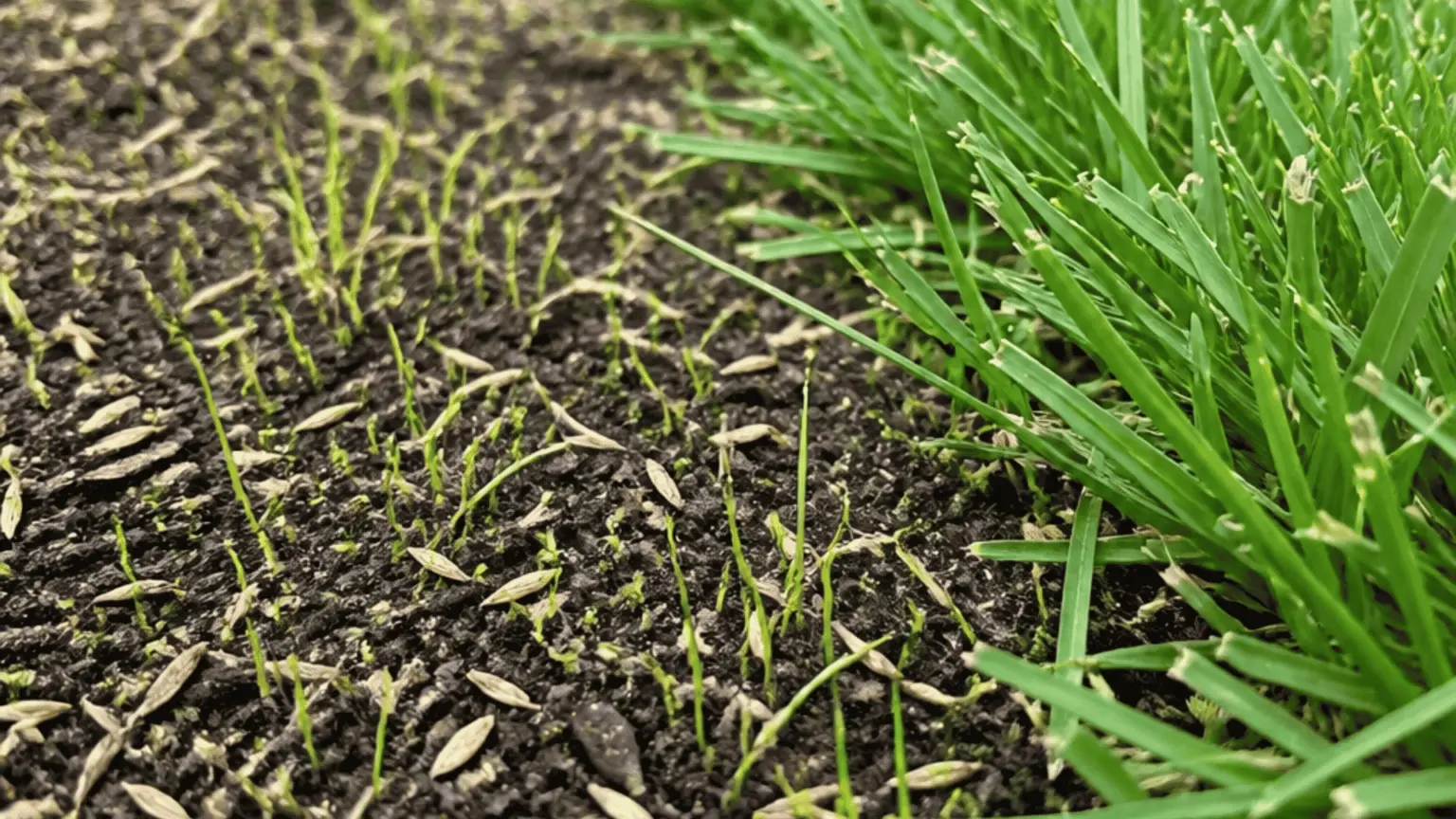 a-ground-level-view-comparing-a-patch-of-lush-green-grass-with-freshly-seeded-soil-showing-tiny-new-sprouts