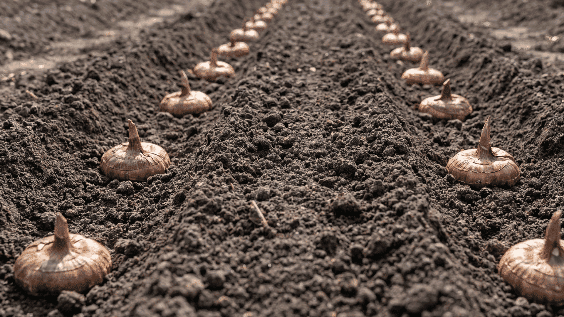 Leave about 6 inches between gladiolus bulbs corns to give roots and flower spikes enough room to develop.