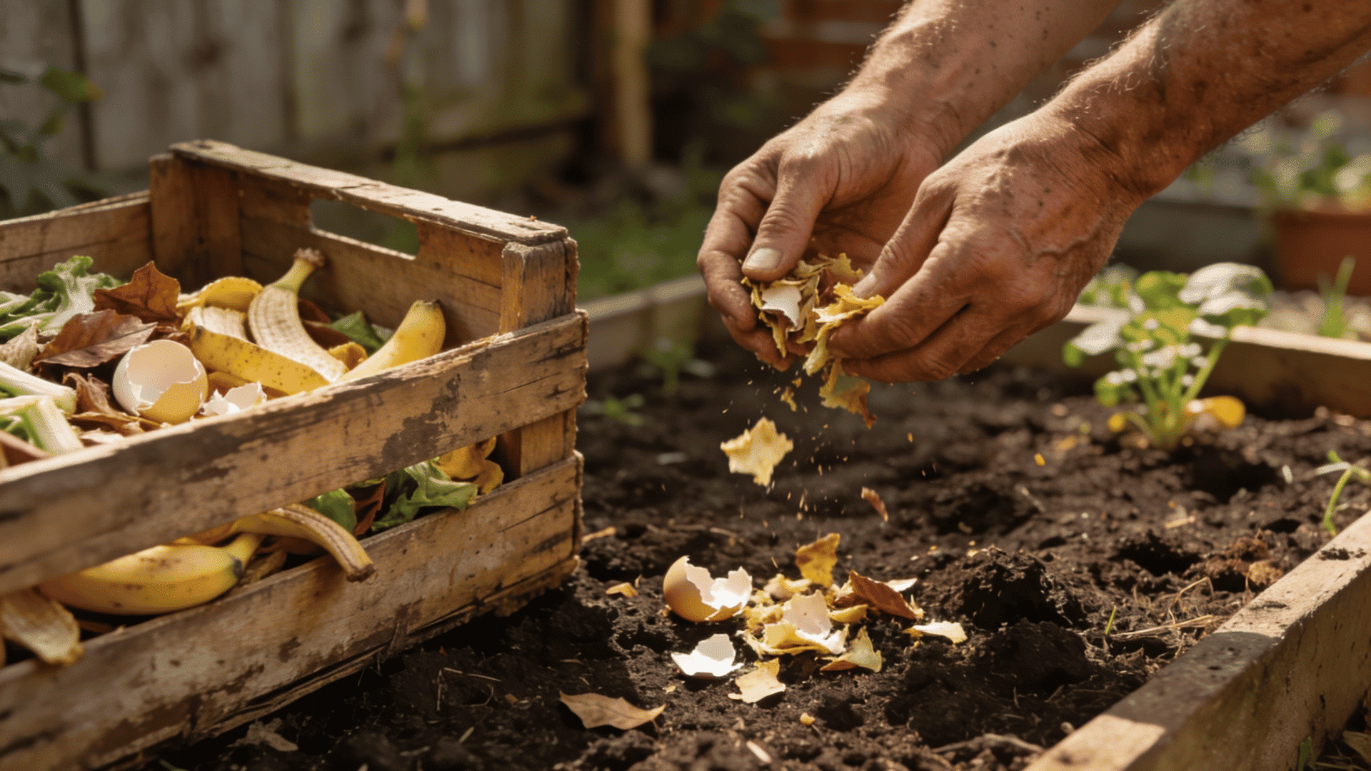 Kitchen waste compost showing natural fertilizer disadvantages during homemade fertilizer preparation.